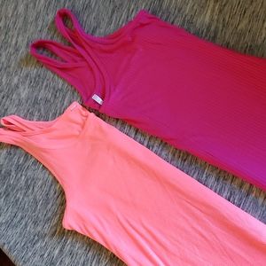 Women's sleeveless ribbed knit dresses